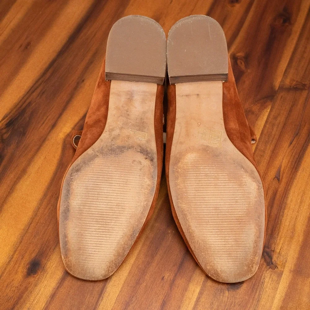 Madewell The Delilah Mary Jane Brown Suede Leather Block Heel Shoes Size 6